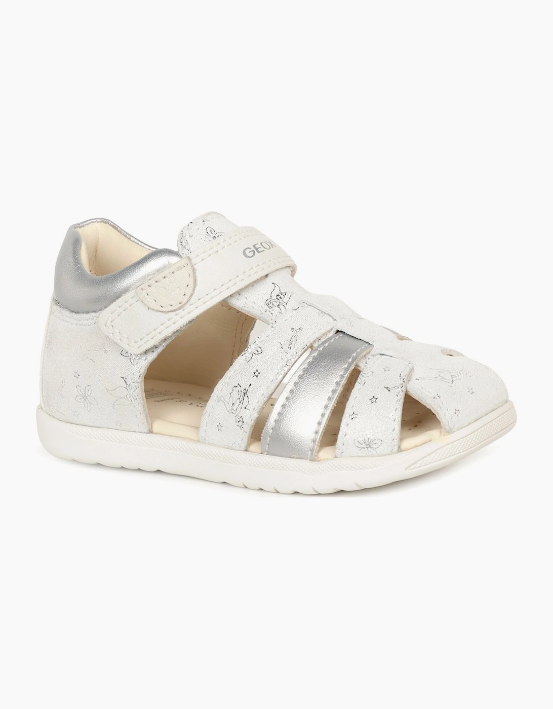 Geox Girls White 'S B Macchia Infant Sandals  F (Standard)/7.5 Size 7.5 Kids