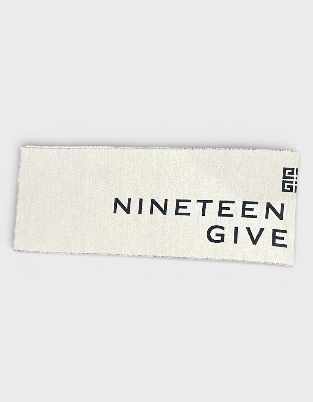 Date Logo Print Wool Scarf Grey