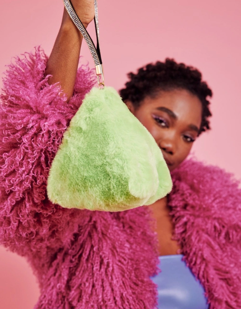 Pyramid Faux Fur Bag