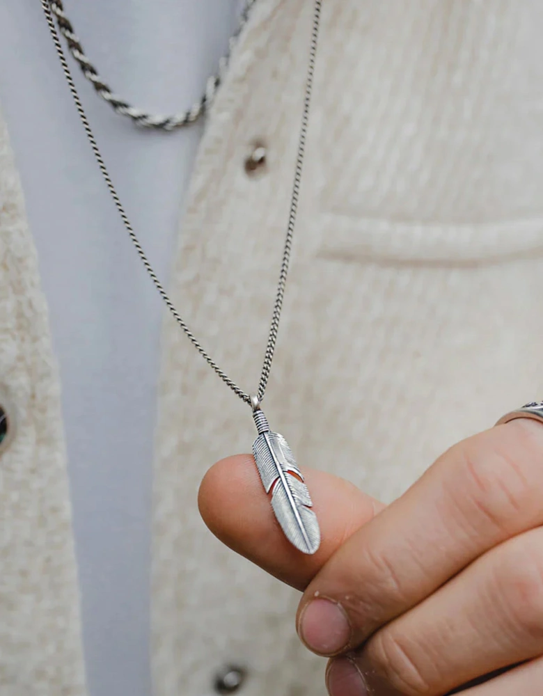 Sterling Silver Ethereal Feather Necklace