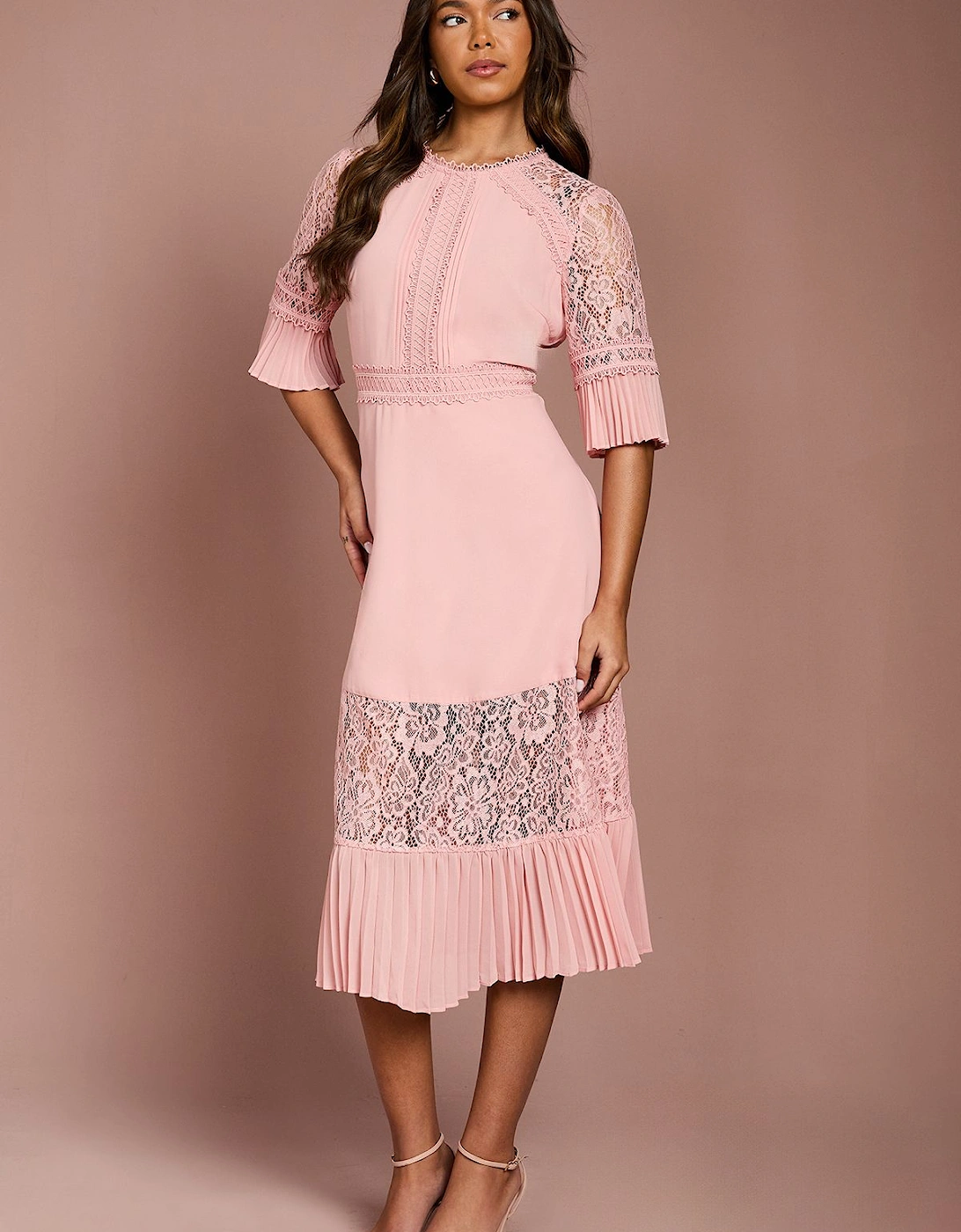 Lace Insert Midi Dress, 2 of 1