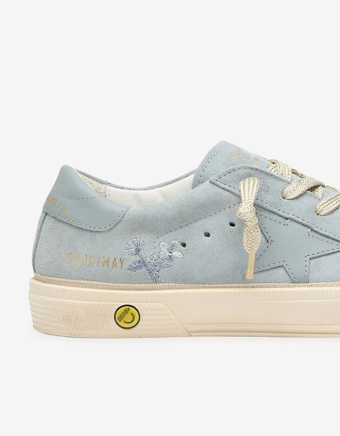 Golden Goose Girls Suede and Leather Star Embroidered May Trainers in Blue