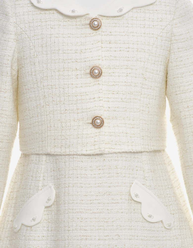 Girls Jacket and Skirt Set in Ivory