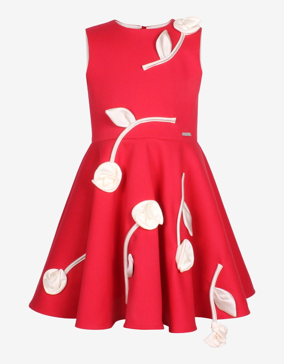 Girls Rain Of Flowers Dress in Red, 5 of 4