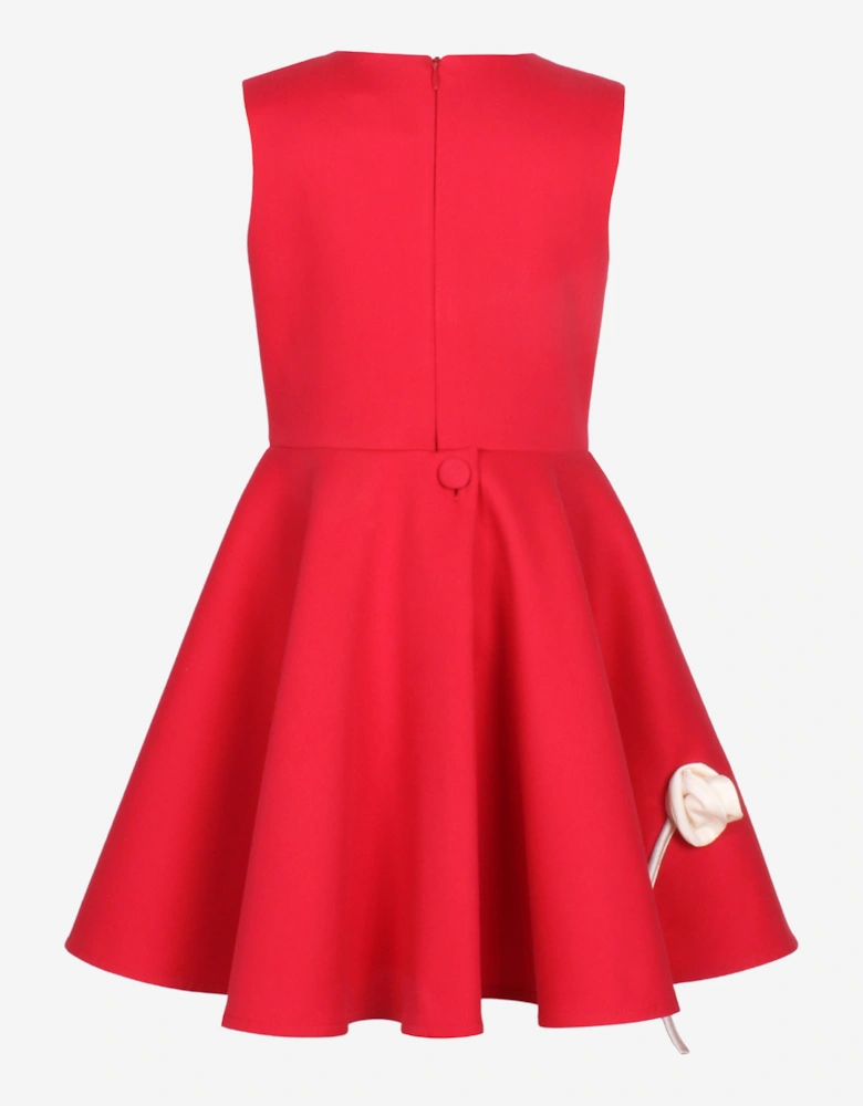 Girls Rain Of Flowers Dress in Red