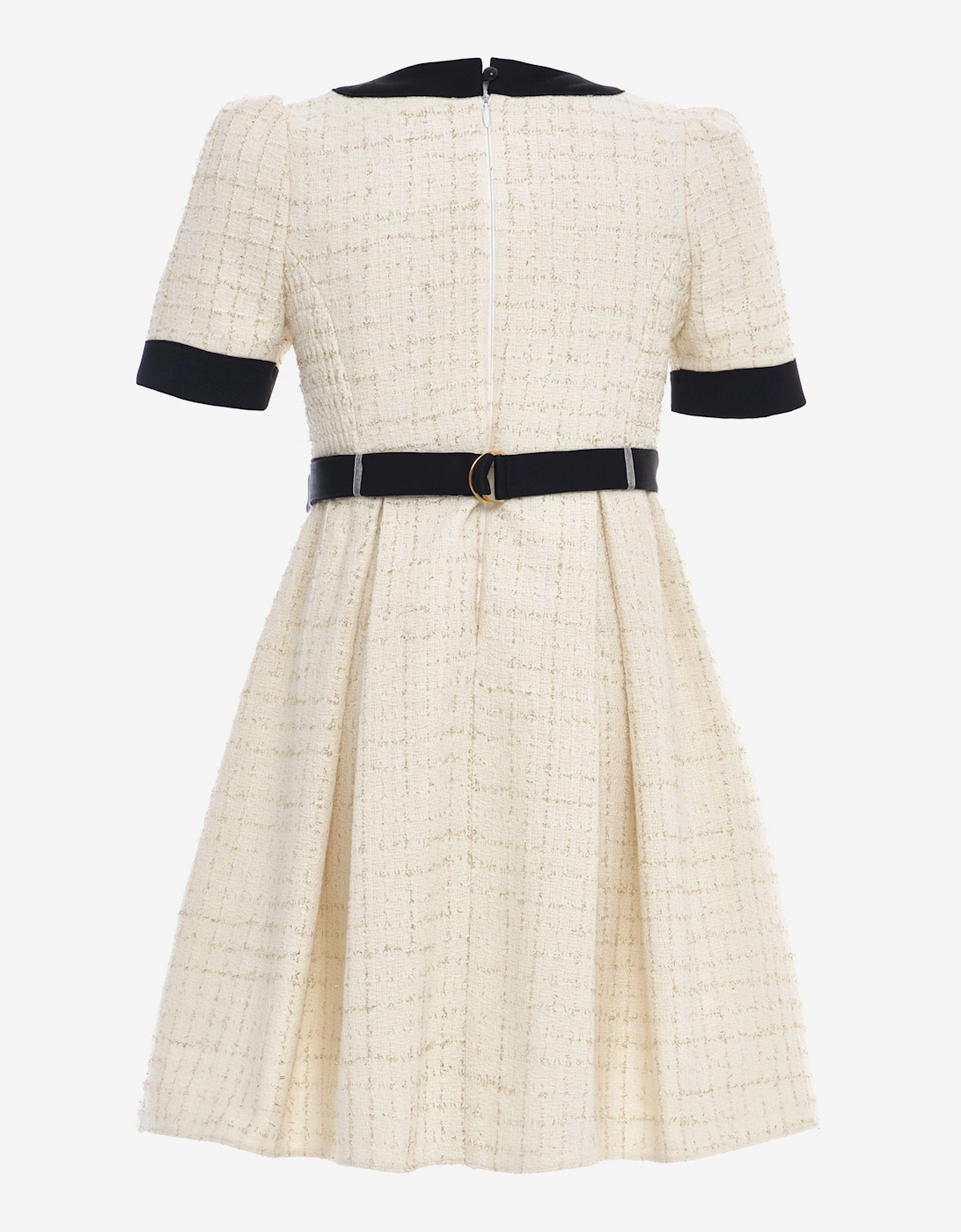 Girls Tweed Dress in Ivory