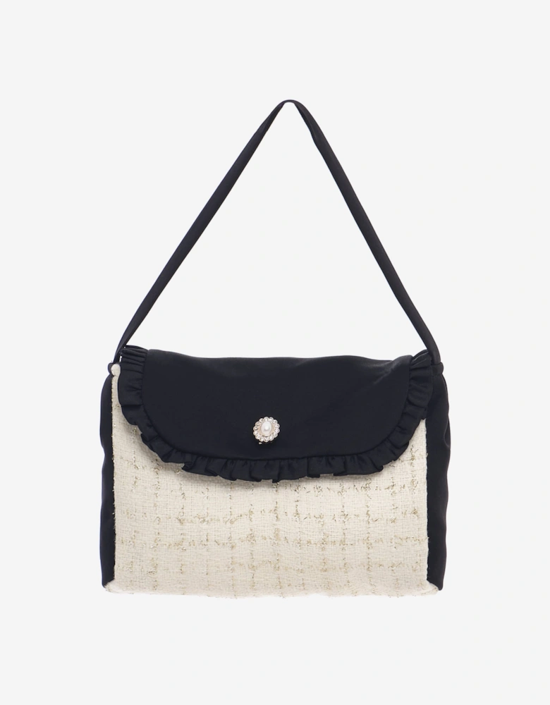 Girls Tweed Dress in Ivory