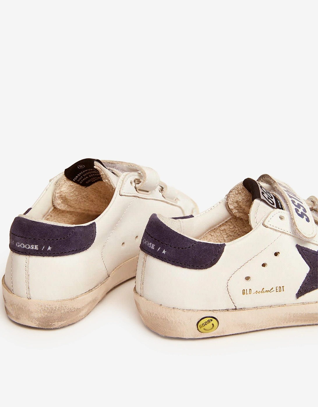 Old School Leather and Suede Star Trainers in White