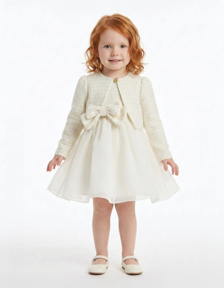 Baby Girls Dress and Jacket Set in Ivory