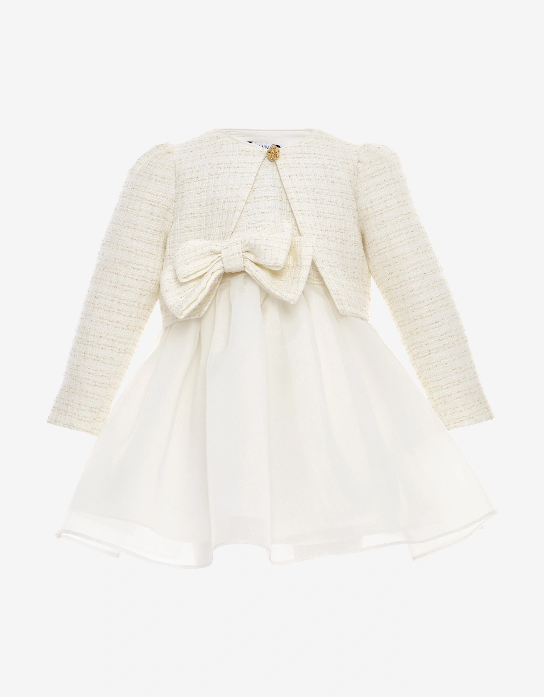 Baby Girls Dress and Jacket Set in Ivory, 7 of 6