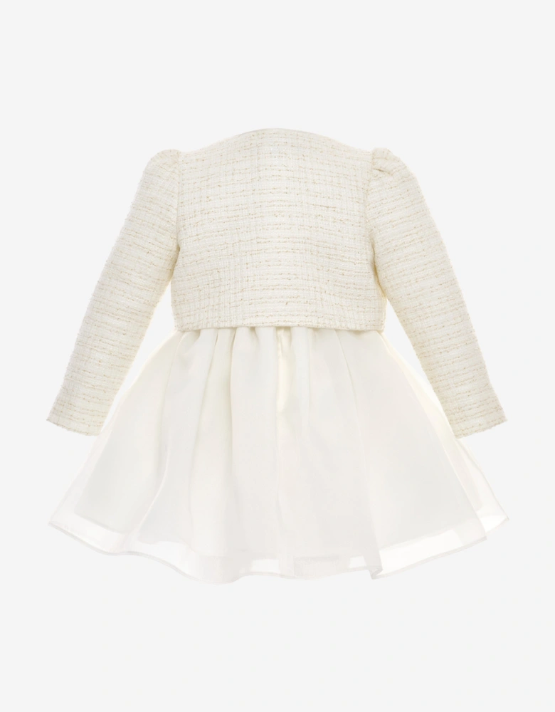 Baby Girls Dress and Jacket Set in Ivory