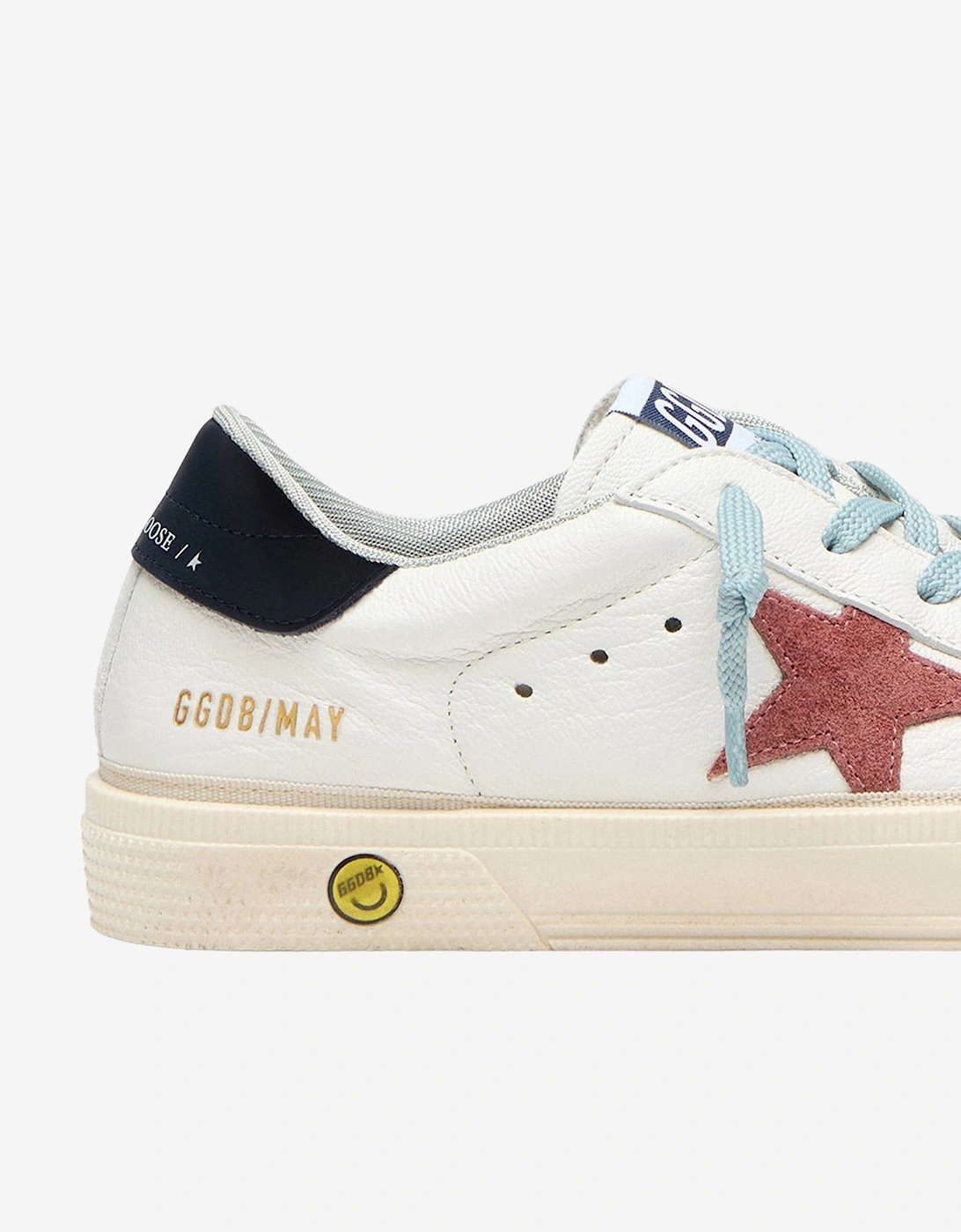 Leather and Suede Star May Trainers in White