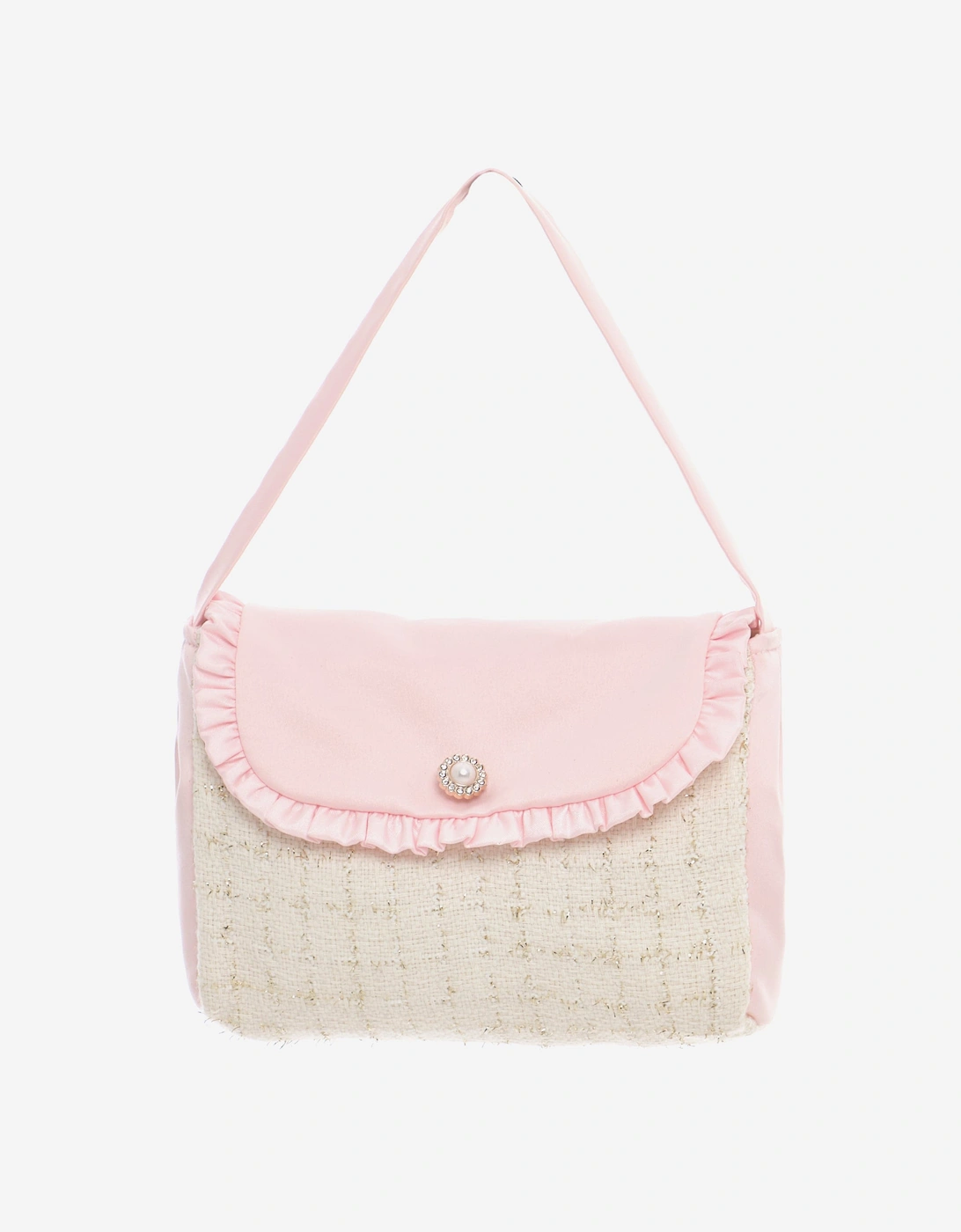 Girls Tweed Dress in Ivory