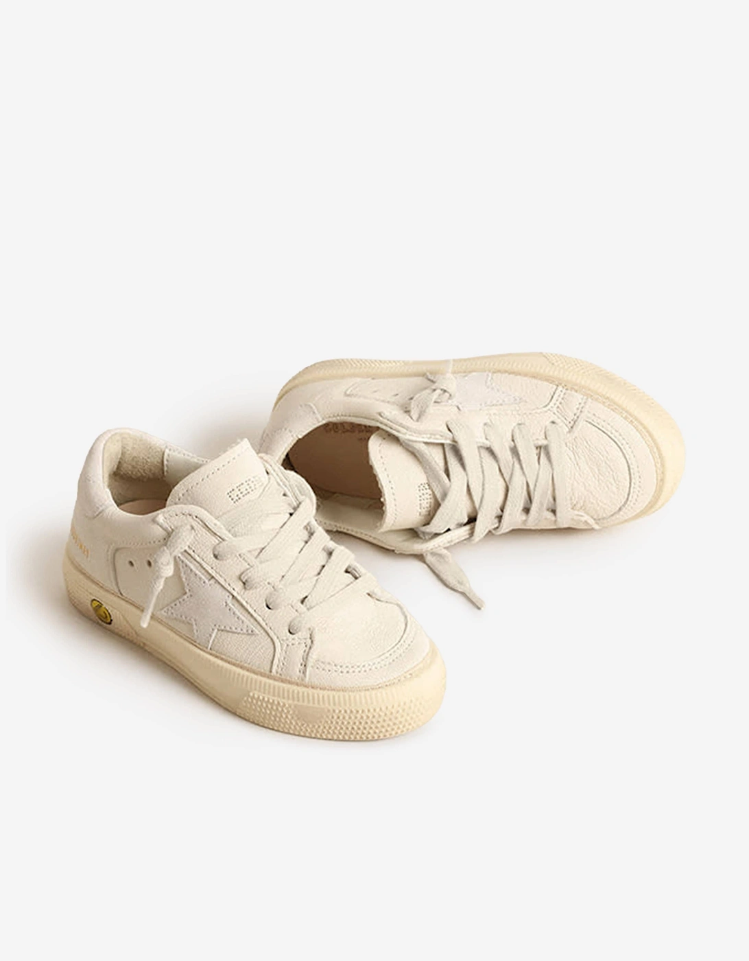 Leather and Suede Star May Trainers in White