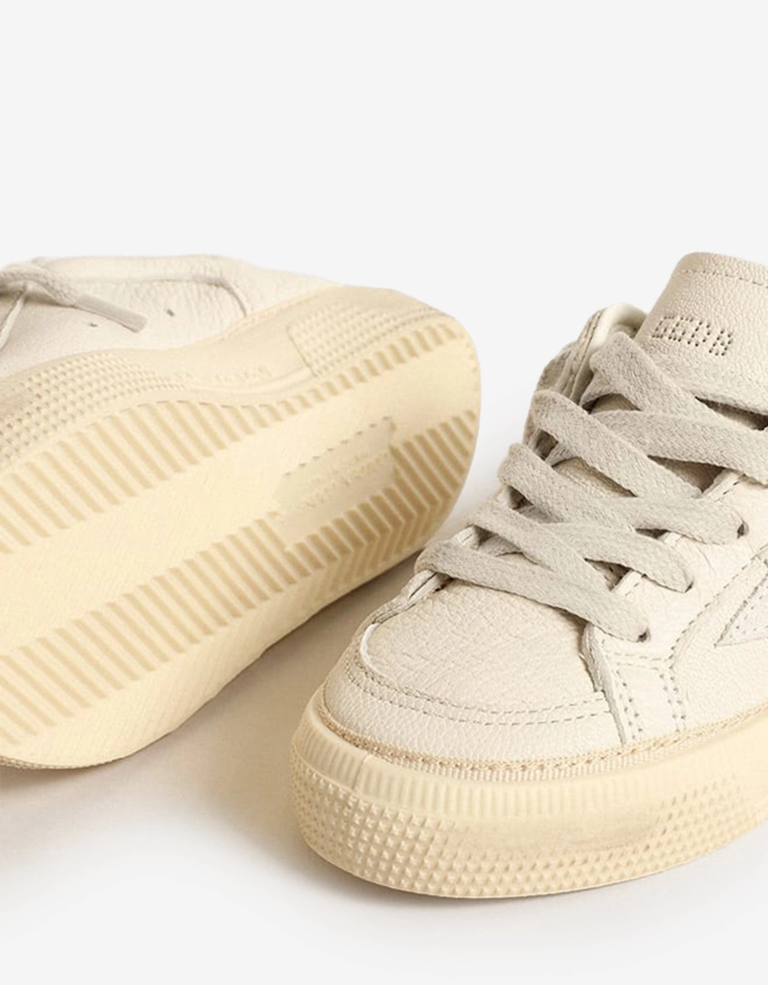 Leather and Suede Star May Trainers in White