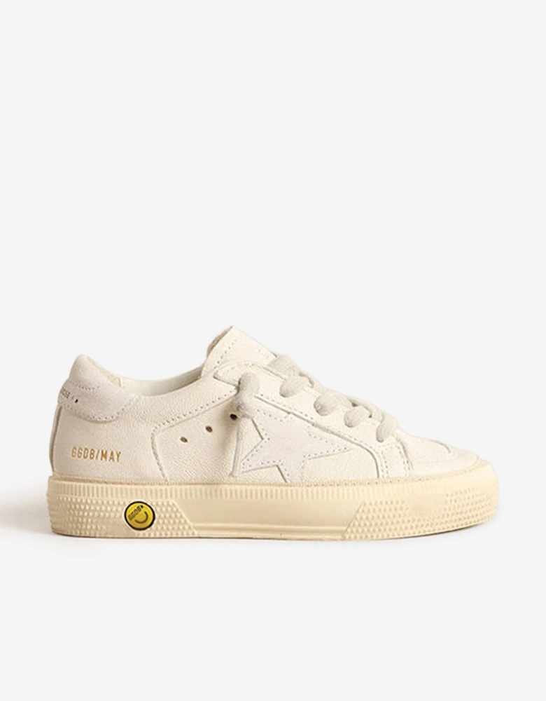 Leather and Suede Star May Trainers in White