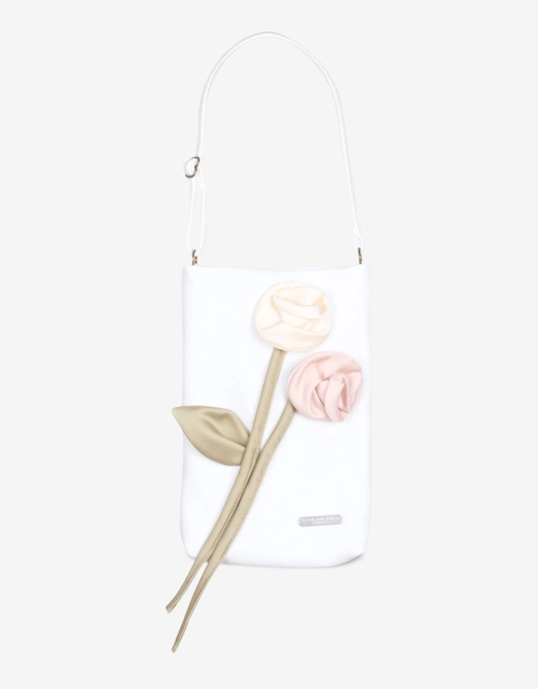 Girls Rain Of Flowers Bag in White