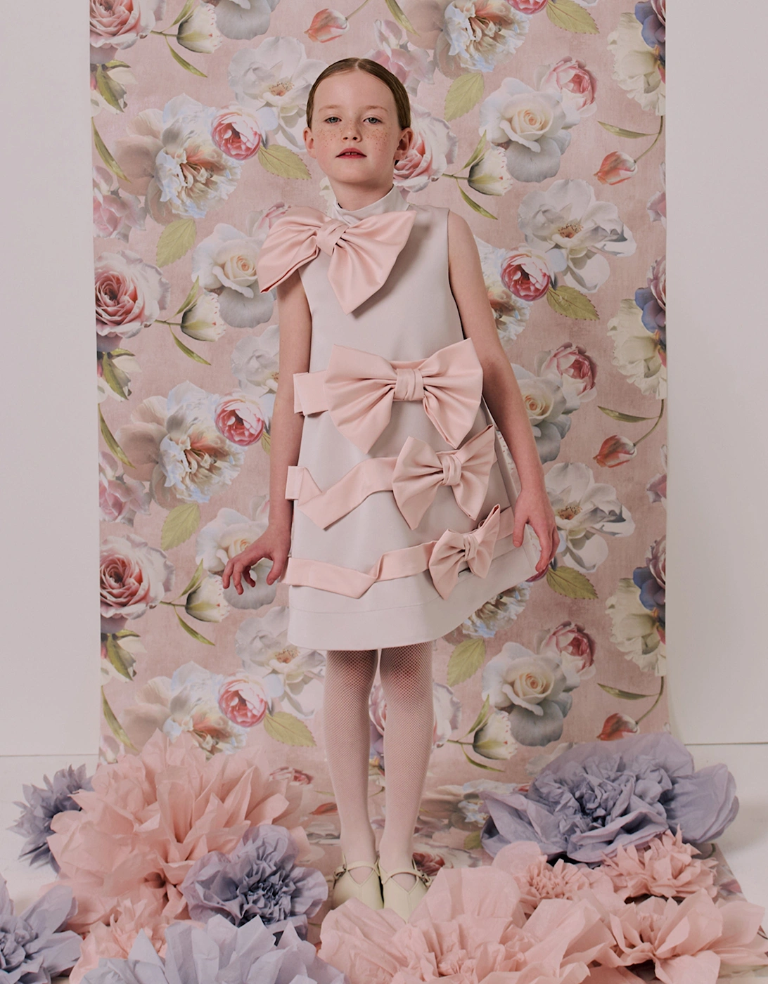 Girls Wrap Up Dress in Grey