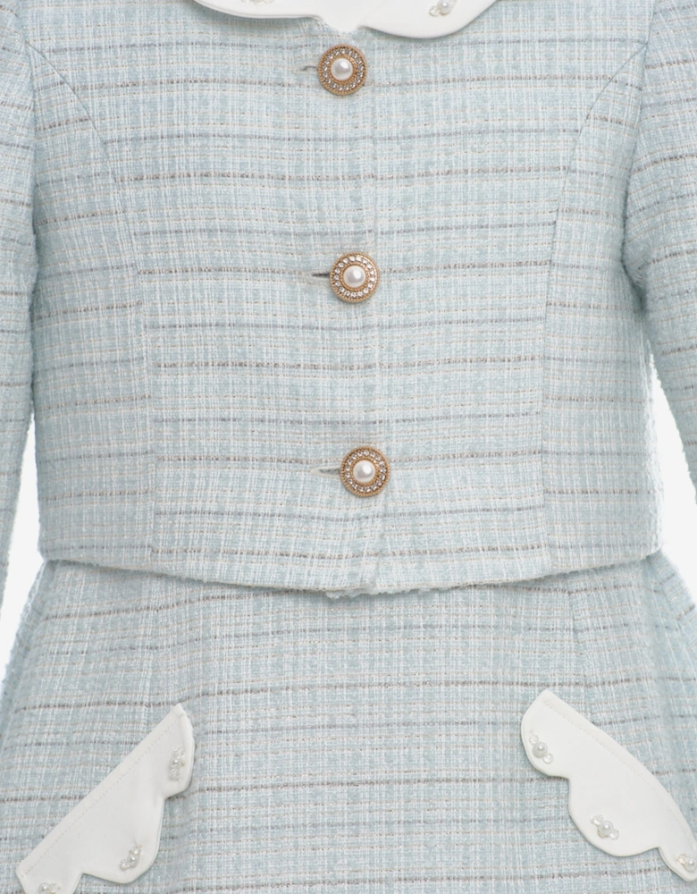 Girls Jacket and Skirt Set in Blue