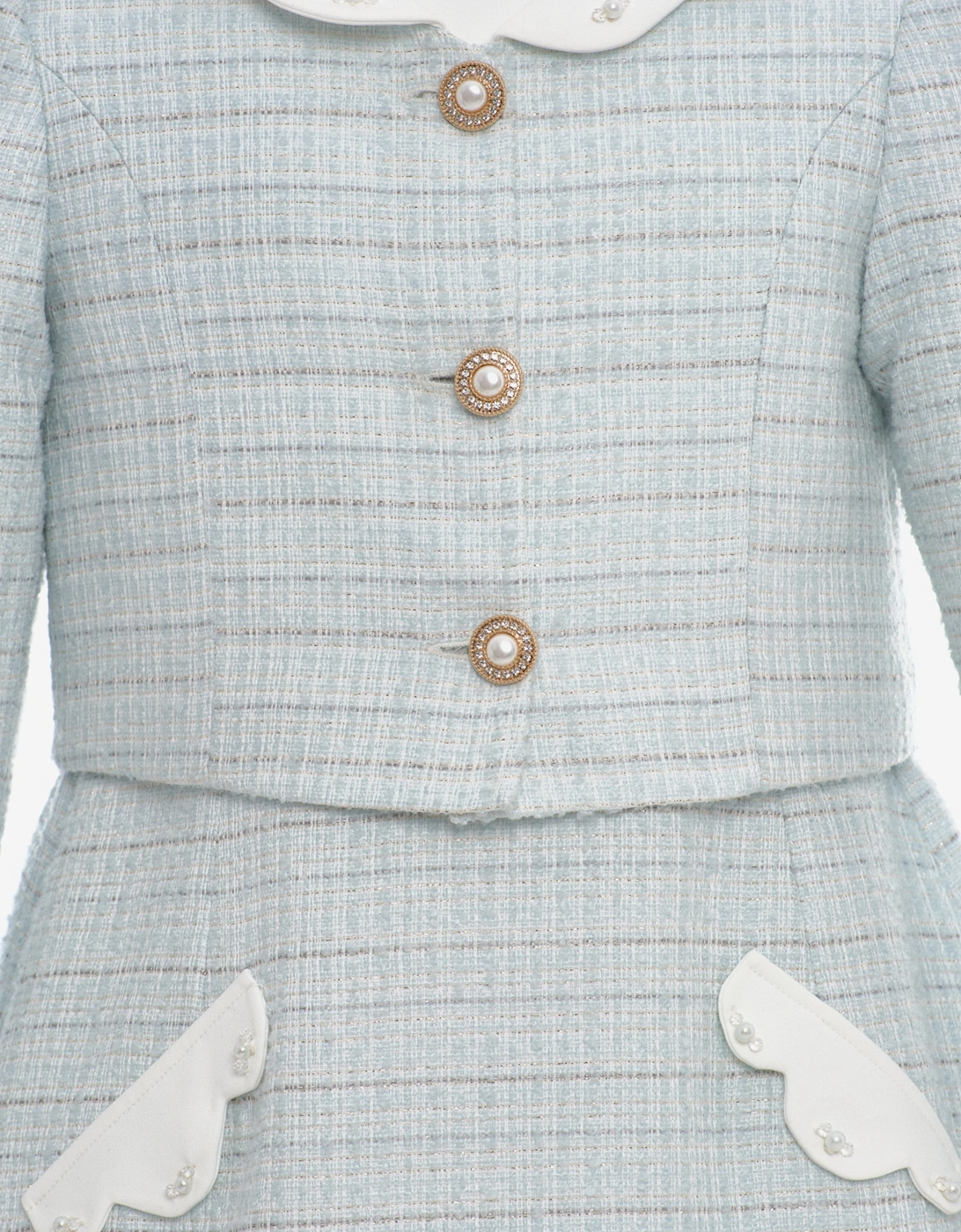 Girls Jacket and Skirt Set in Blue