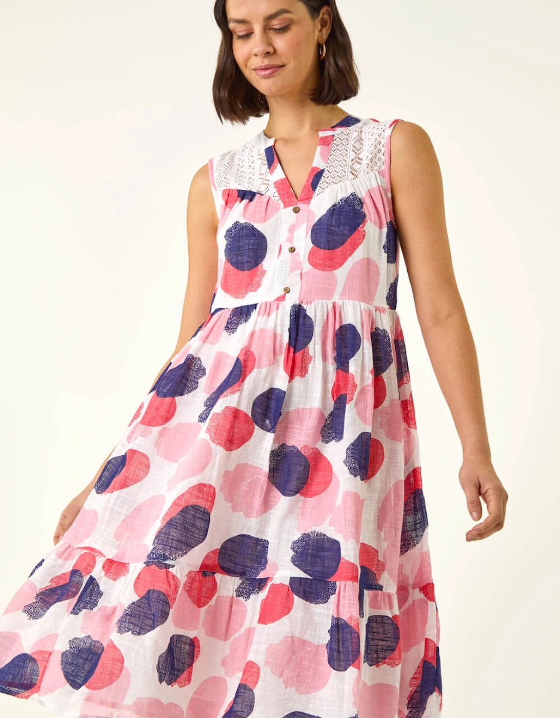 Spot Trim Smock Dress, 2 of 1