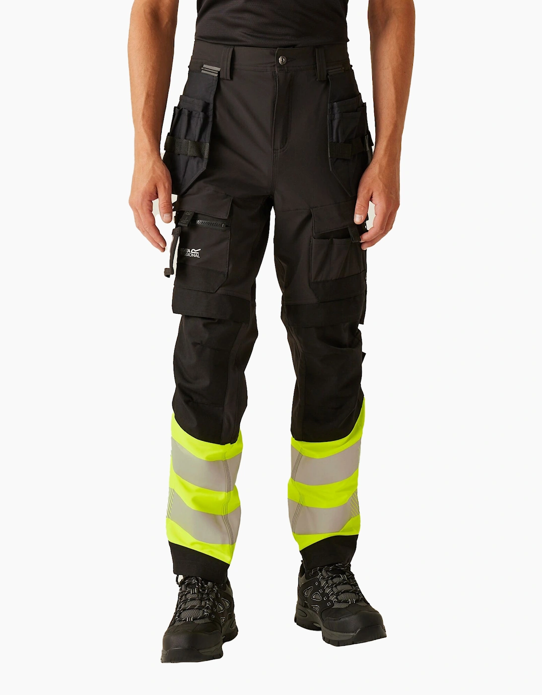 Regatta Men's Yellow/Multi High-Vis Holster Pocket Work Trousers - Size 40S