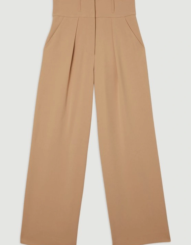 Plus Size Compact Stretch Essential Tailored High Waist Wide Leg Trouser