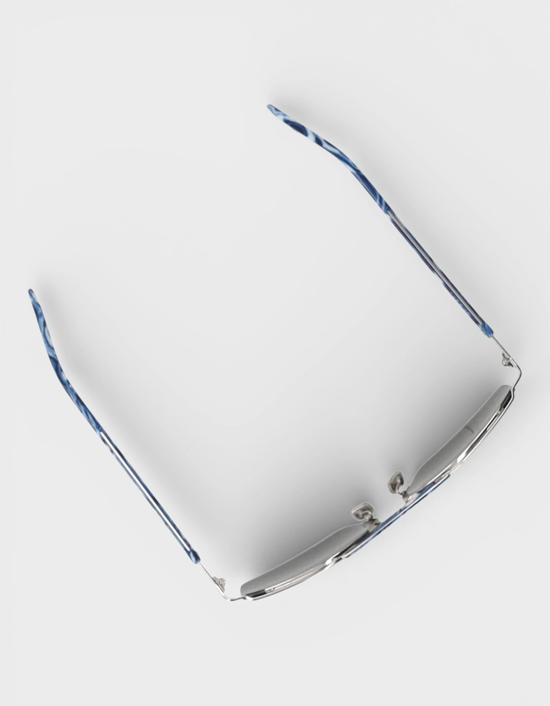 Mens Psychedelic Square-Frame Sunglasses Silver Grey Lens