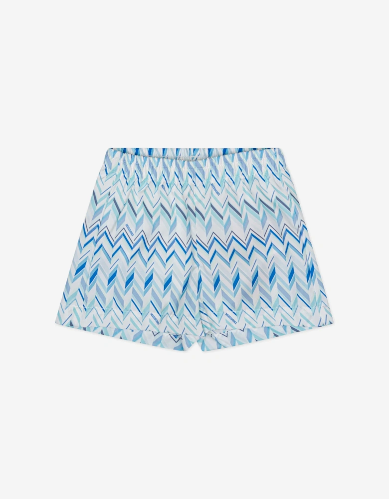 Baby Boys Zigzag Swim Shorts in Blue