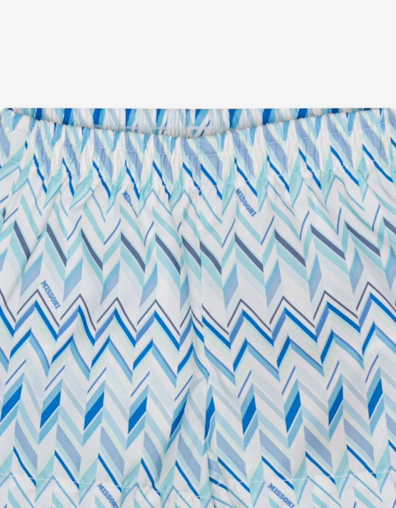 Baby Boys Zigzag Swim Shorts in Blue