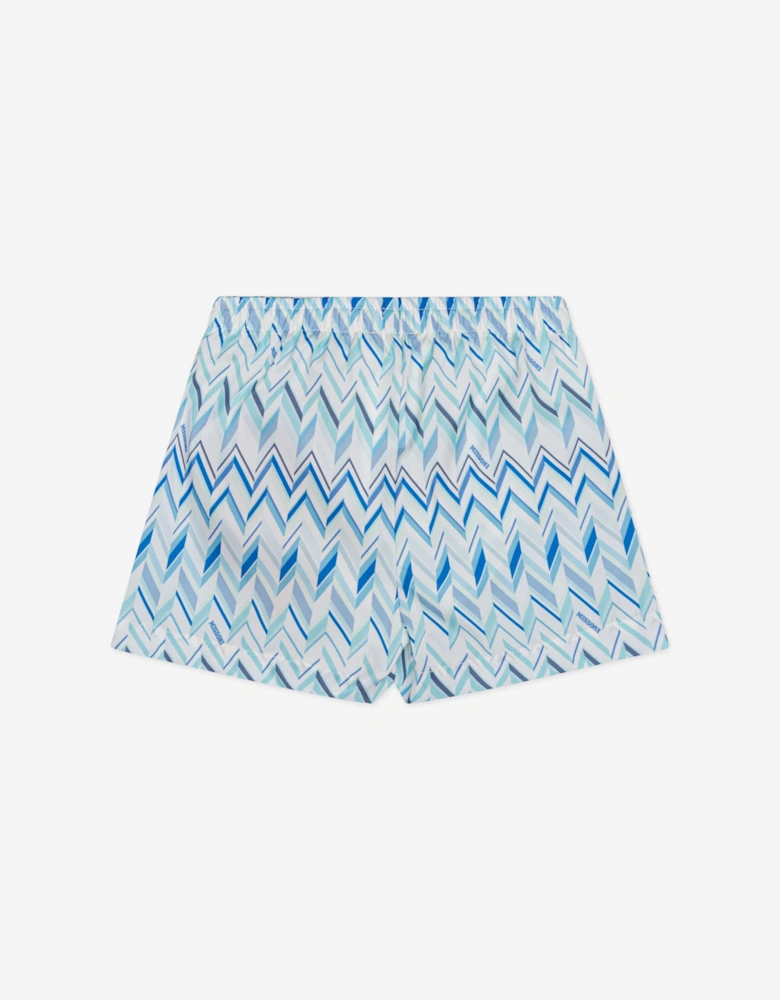 Baby Boys Zigzag Swim Shorts in Blue