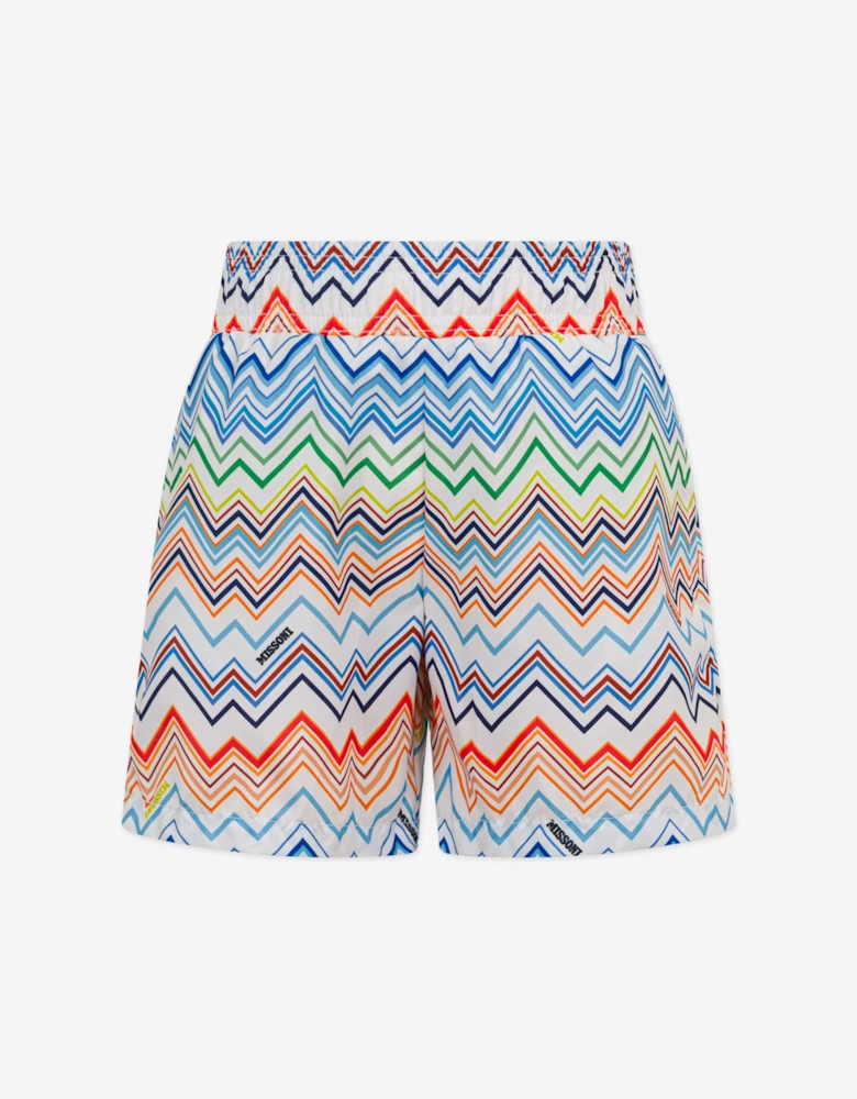 Boys Zigzag Swim Shorts in Multicolour