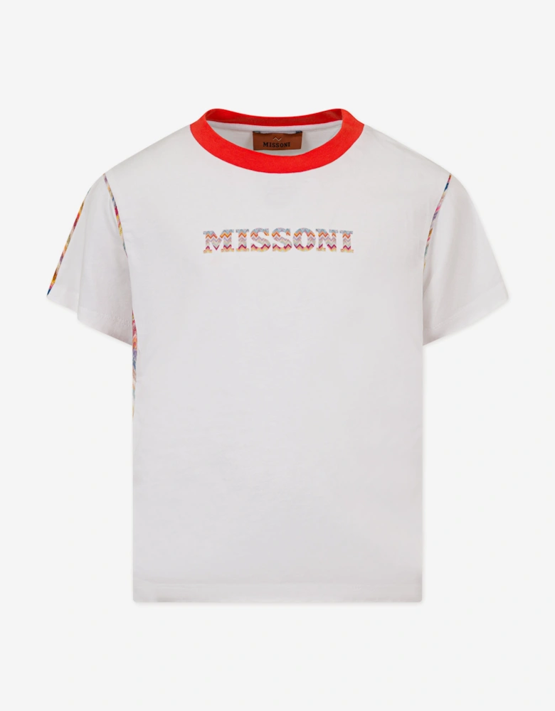 Girls Zigzag Logo T-Shirt in White