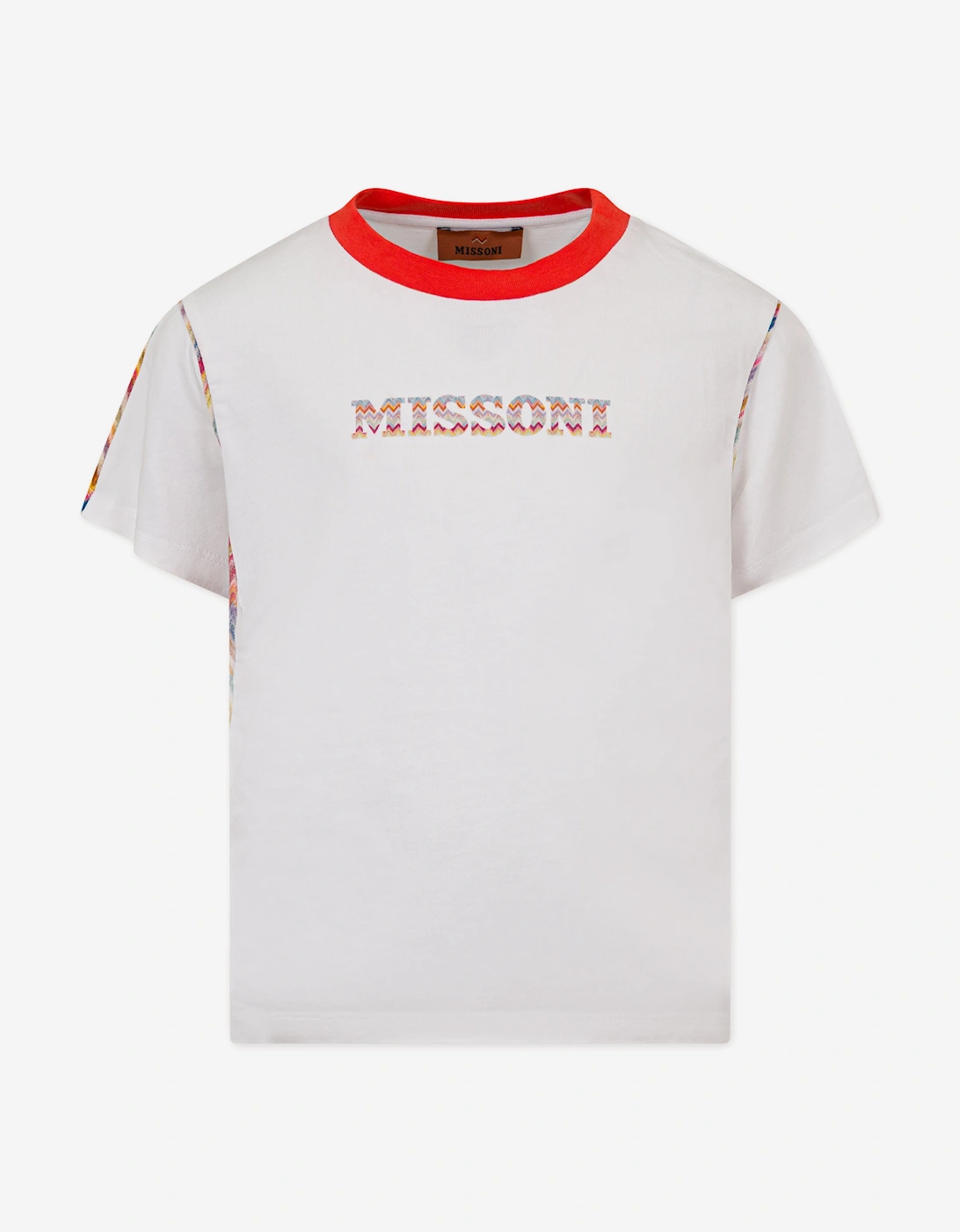 Girls Zigzag Logo T-Shirt in White, 5 of 4