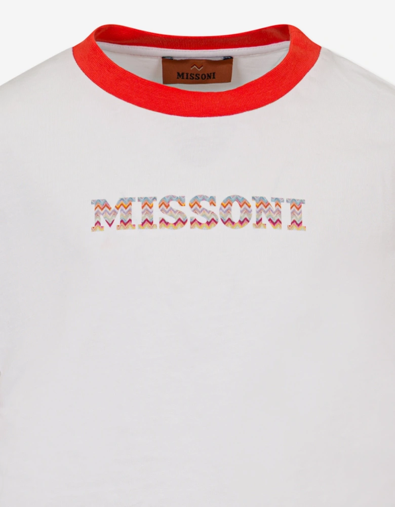 Girls Zigzag Logo T-Shirt in White