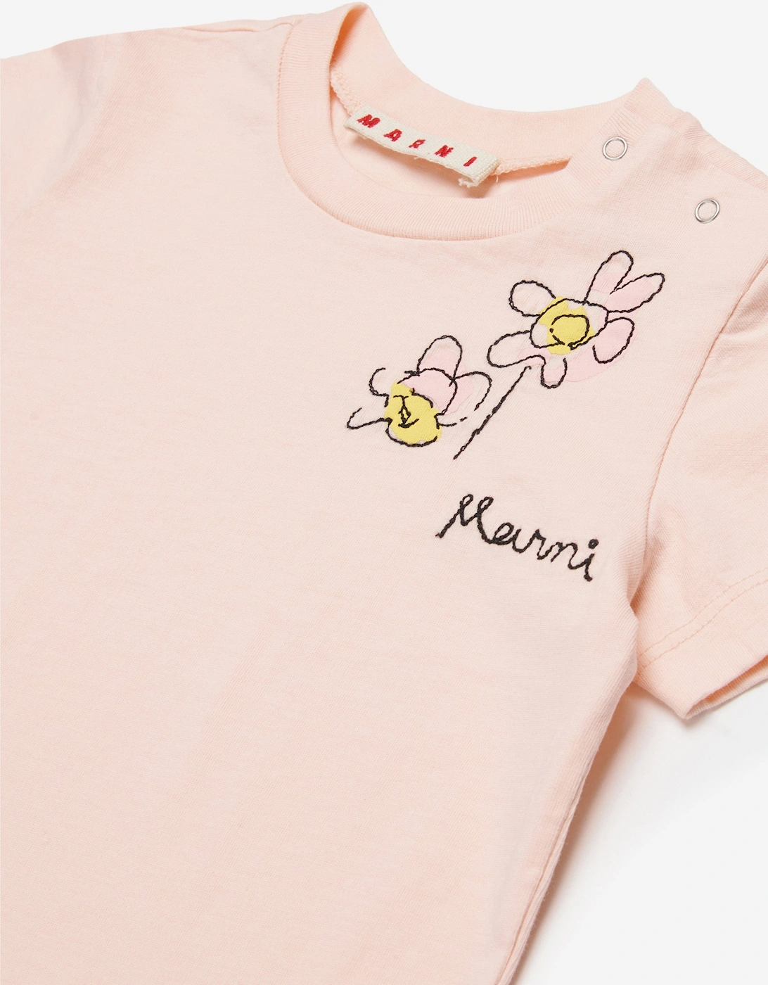 Baby Girls Flower Logo T-Shirt in Pink