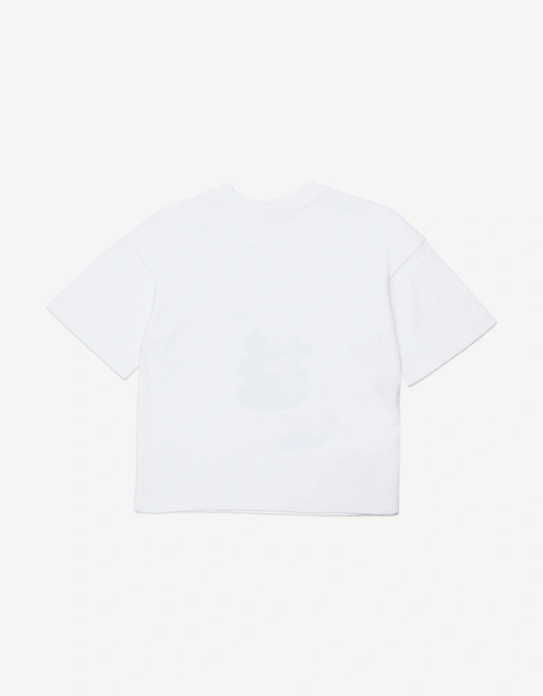 Baby Giraffe Print T-Shirt in White