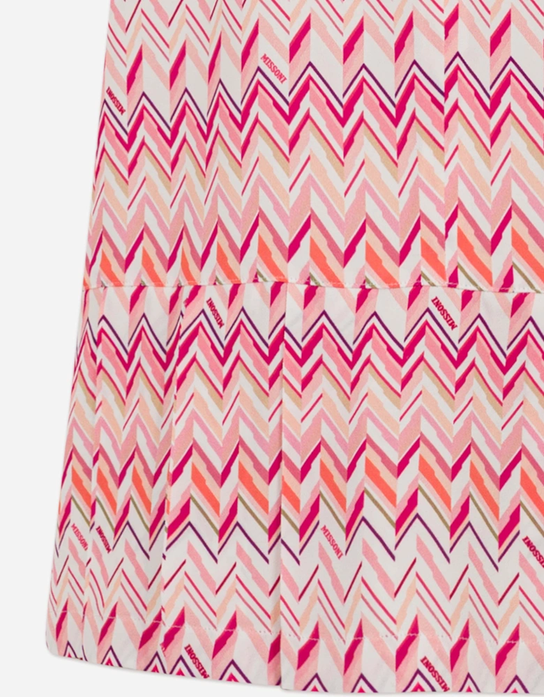 Girls Sleeveless Zigzag Dress in Pink