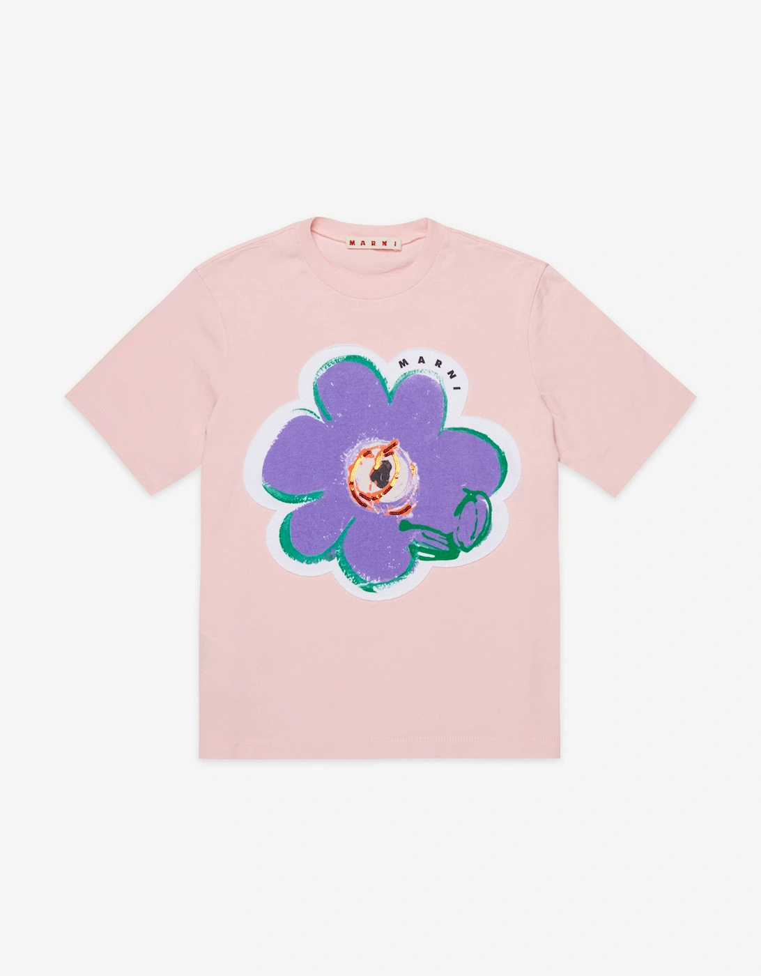 Girls Flower Print T-Shirt in Pink, 5 of 4