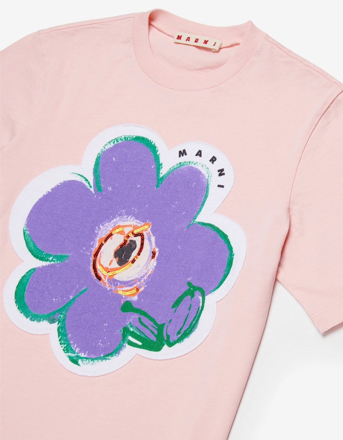 Girls Flower Print T-Shirt in Pink