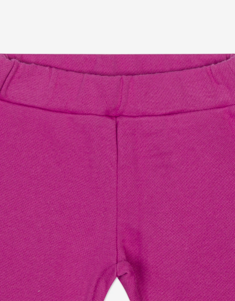 Baby Girls Ruffle Trim Joggers in Pink