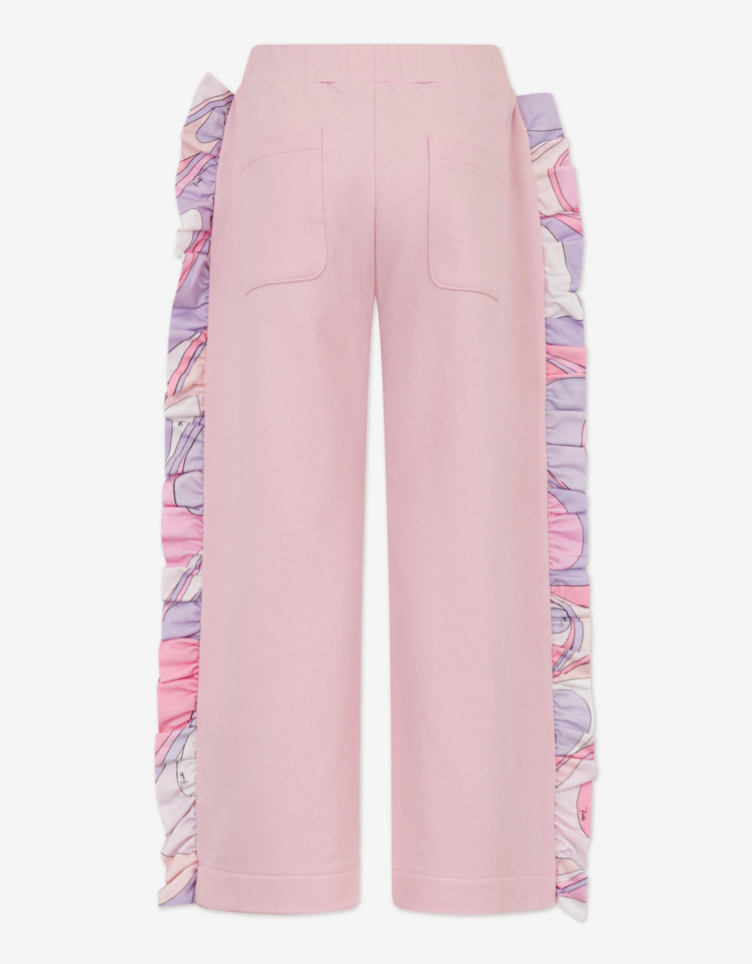 Girls Ruffle Trim Joggers in Pink