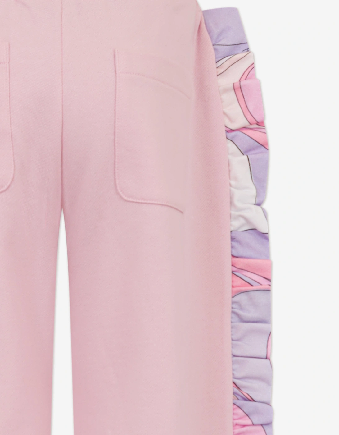 Girls Ruffle Trim Joggers in Pink