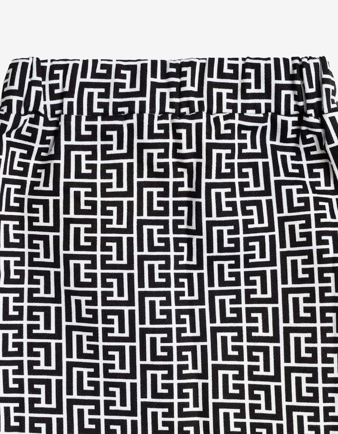 Girls Monogram Logo Skirt in Black