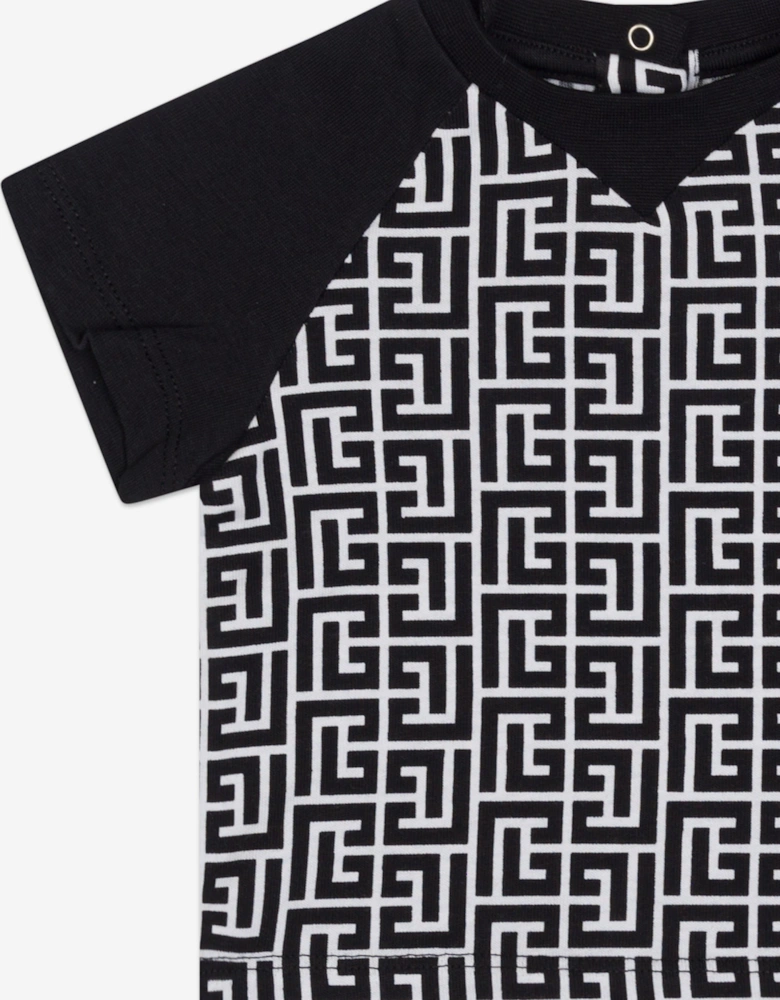 Baby Boys Monogram Logo T-Shirt in Black