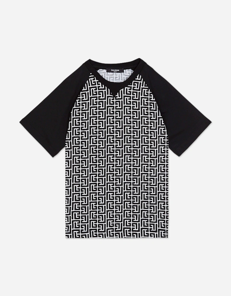 Boys Monogram Logo T-Shirt in Black