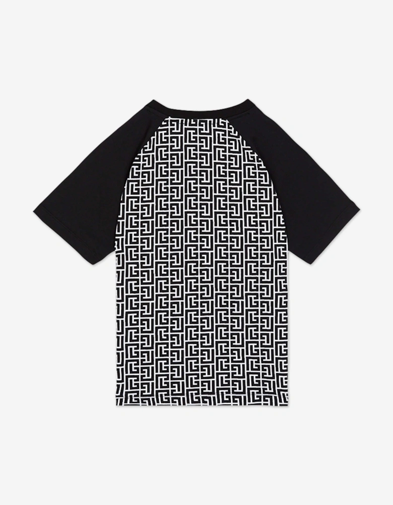 Boys Monogram Logo T-Shirt in Black
