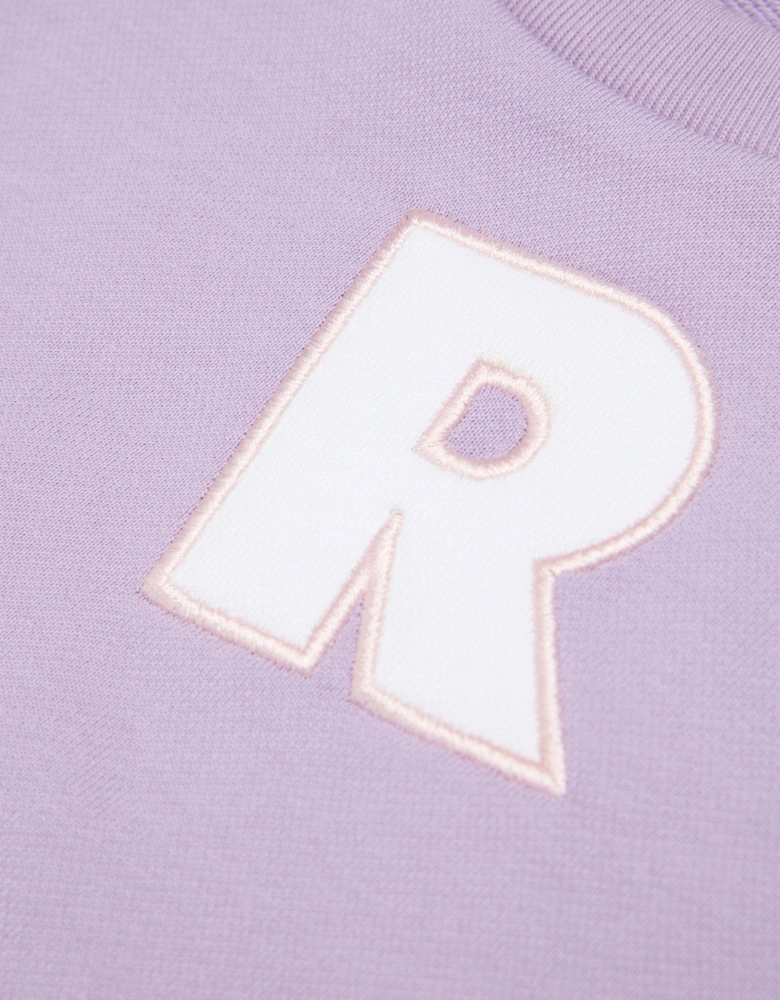 Girls Cropped Logo Sweatshirt in Purple