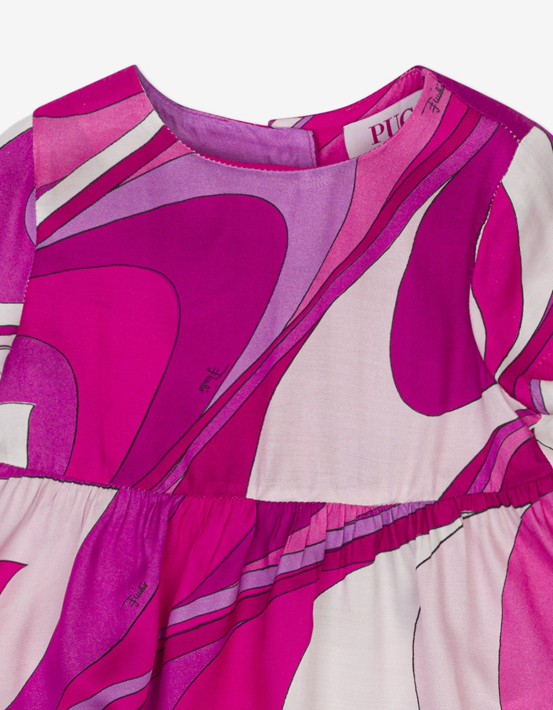 Baby Girls Marmo Print Dress in Pink