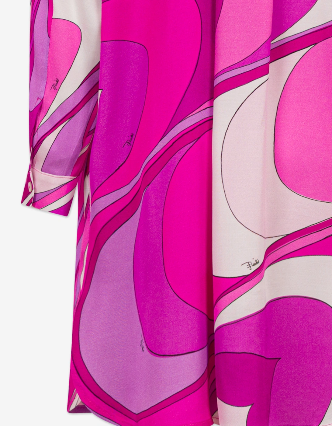 Girls Onde Shirt Dress in Pink